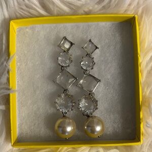 Banana Republic Crystal and Pearl Statement Earrings